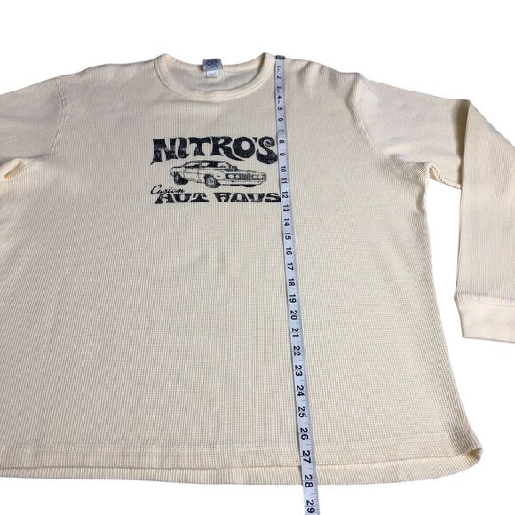 Vintage Old Navy Sweater Mens XL Nitro Hot Rods Thermal Waffle Knit Grunge Y2k - Picture 7 of 11